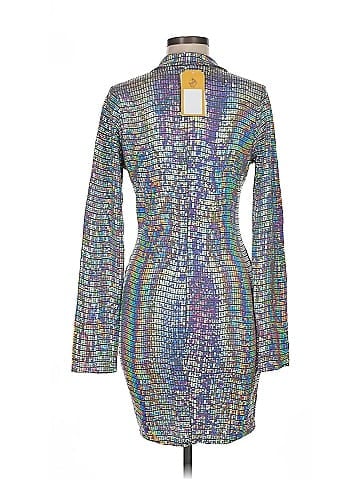 LA Banga USA Silver Sequin Double Breasted Coat (view 2)