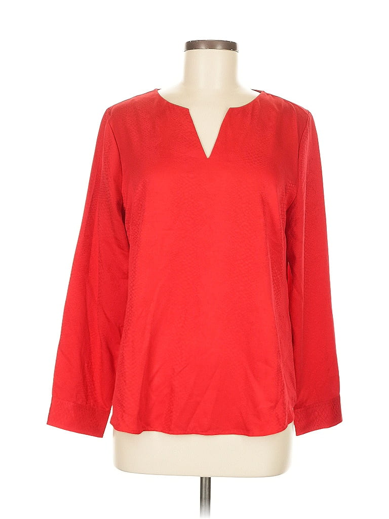 Pre-owned Chico's Long Sleeve Blouse In Red