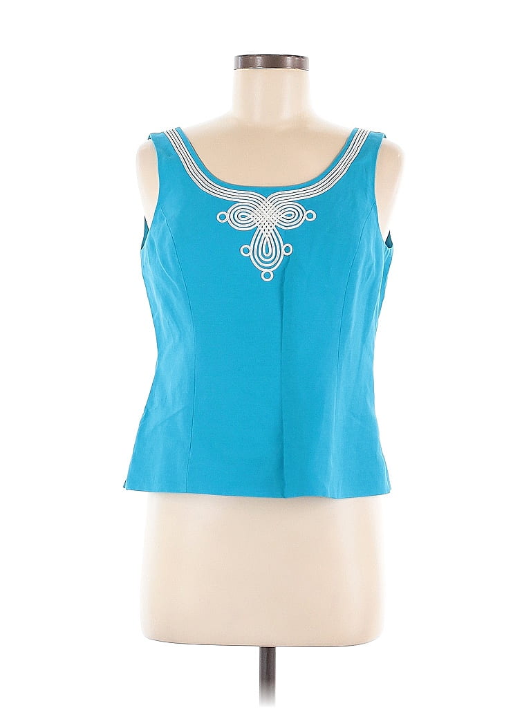 Kasper Solid Blue Sleeveless Top Size 6 - photo 1