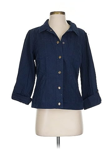 Christopher & Banks Navy Button-Down Shirt with Style (view 1)