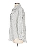 Ann Taylor LOFT Outlet Stripes Silver Long Sleeve Button-Down Shirt Size L - photo 5