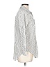 Ann Taylor LOFT Outlet Stripes Silver Long Sleeve Button-Down Shirt Size L - photo 4