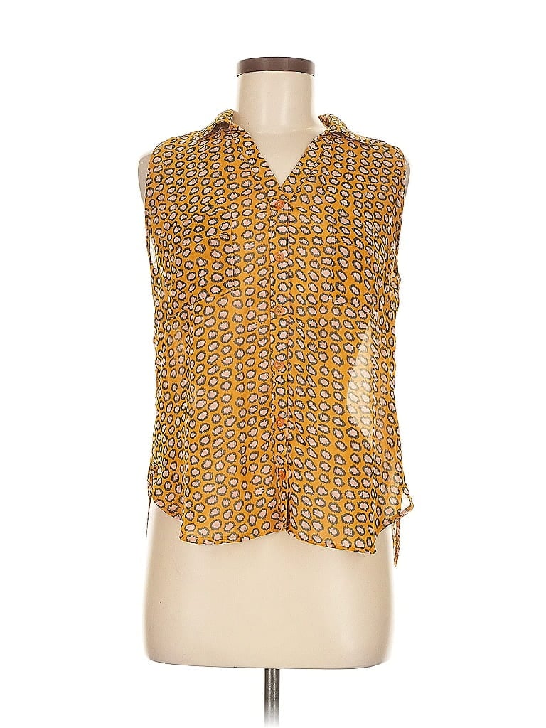 Pre-owned Kenar Sleeveless Blouse In Yellow