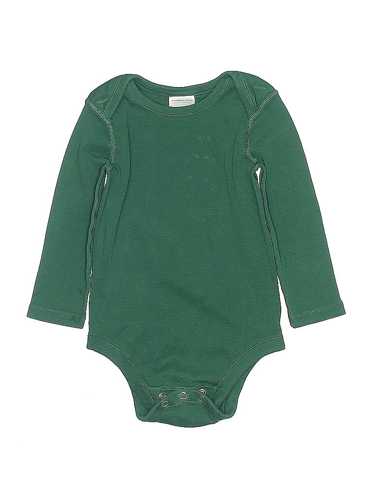 Hanna Andersson 100% Organic Cotton Green Long Sleeve Onesie Size 18-24 mo - photo 1