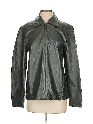Ellen Tracy Classic Black Leather Jacket Design (view 1)