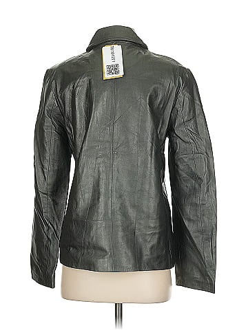 Ellen Tracy Classic Black Leather Jacket Design (view 2)