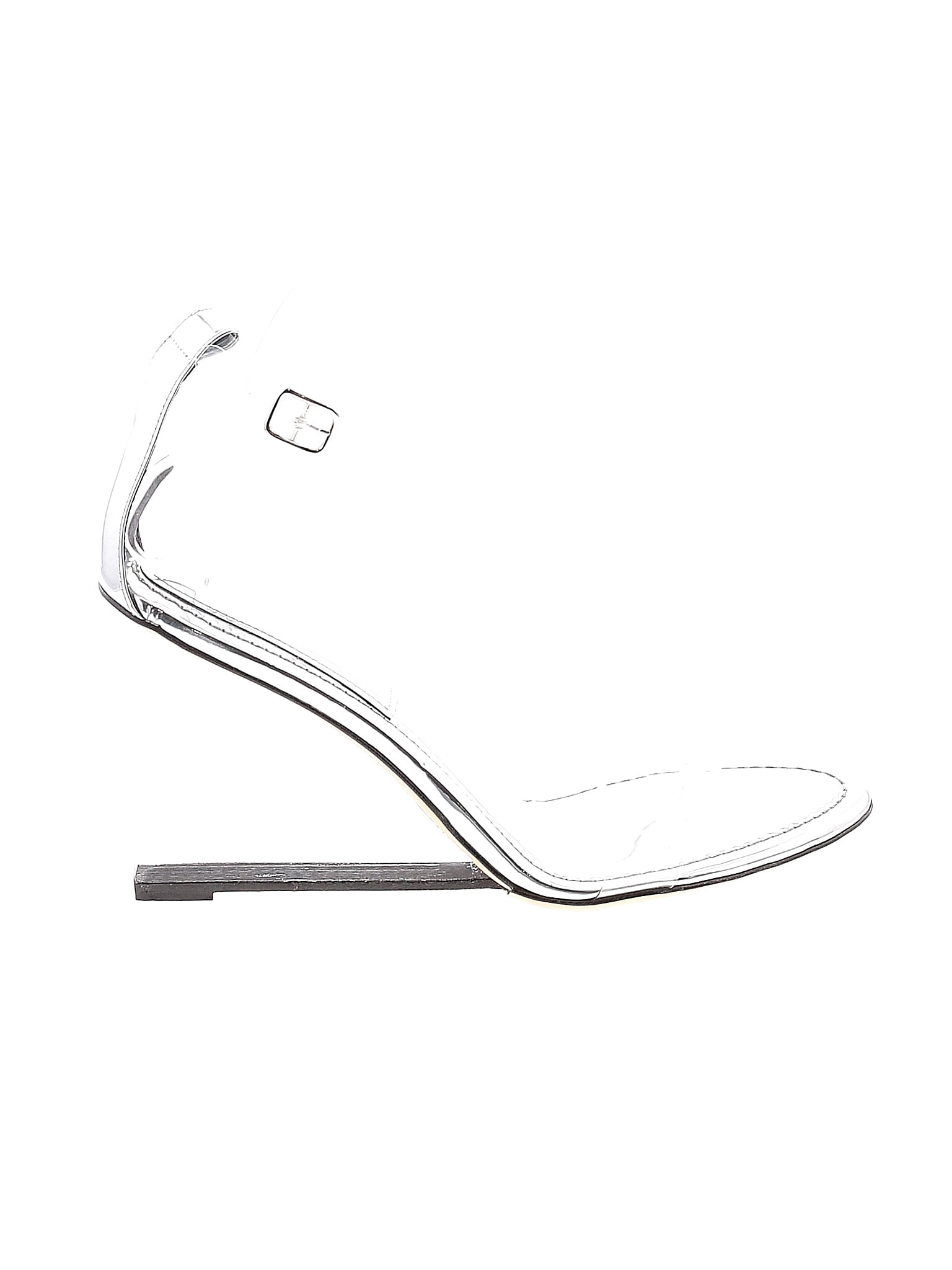 Good American Metallic Silver Wedges Size 10