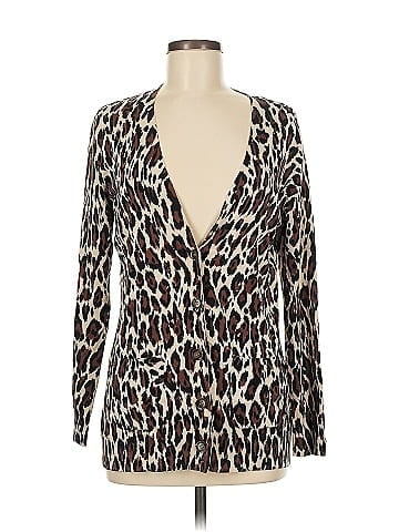 Grace Elements Brown Animal Print Cardigan Sweater (view 1)