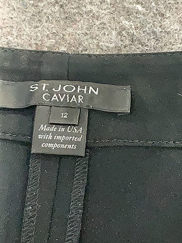 St. John Caviar Solid Black Dress Pants Size 12