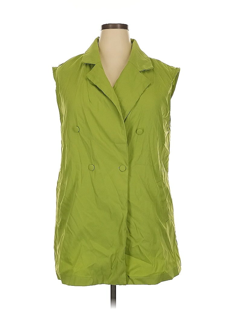 Pre-owned Shein Curve Vest In Green