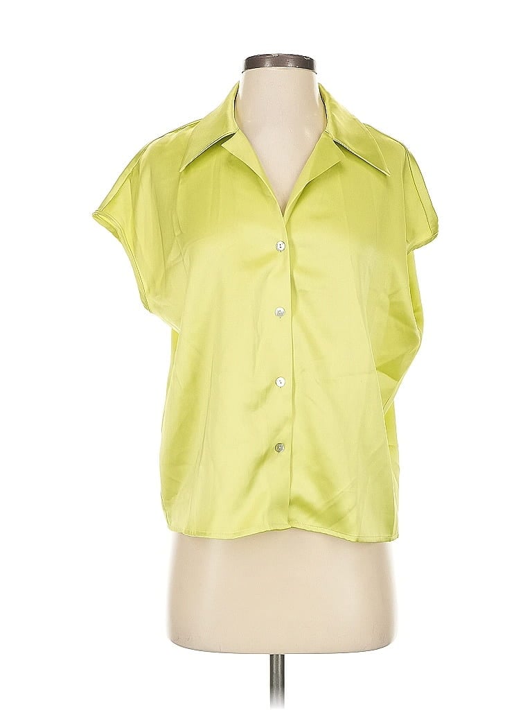 RACHEL ZOE TJX Pre-owned Short Sleeve Blouse In Yellow