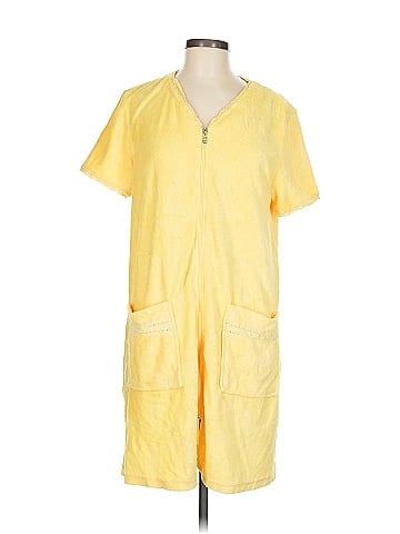 Jasmine Rose Intimates Bright Yellow Comfortable Casual Dress (view 1)