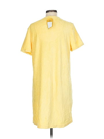 Jasmine Rose Intimates Bright Yellow Comfortable Casual Dress (view 2)