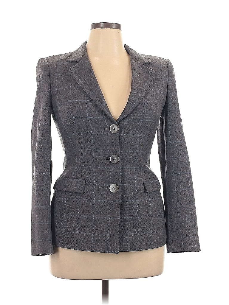 Giorgio Armani Plaid Gray Wool Blazer Size EU 46 / US 16 - photo 1
