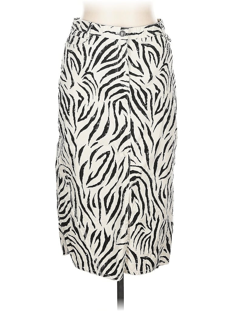 ATM Animal Print Ivory Casual Skirt Size 10 - photo 1