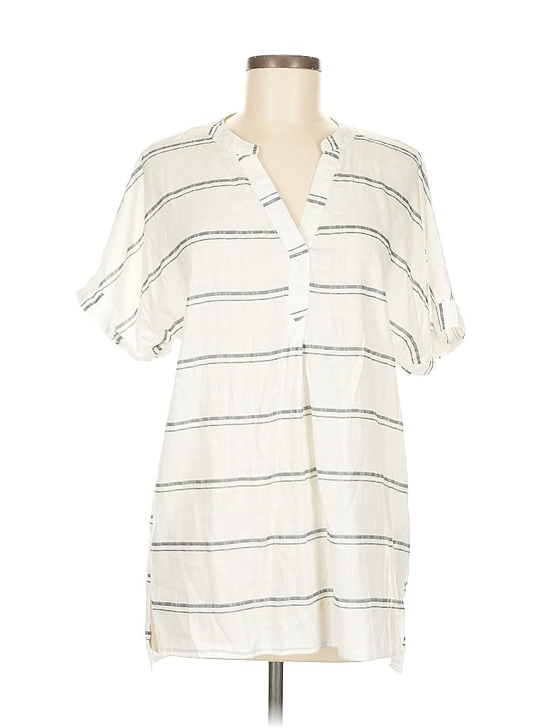 Pre-owned Unbranded Short Sleeve Blouse In White