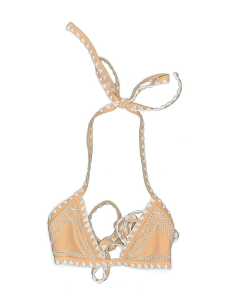 Pre-owned Same Swimsuit Top Tan Tweed Pattern Swimwear In Brown