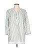 Talbots Outlet 100% Cotton Silver 3/4 Sleeve Blouse Size L - photo 1