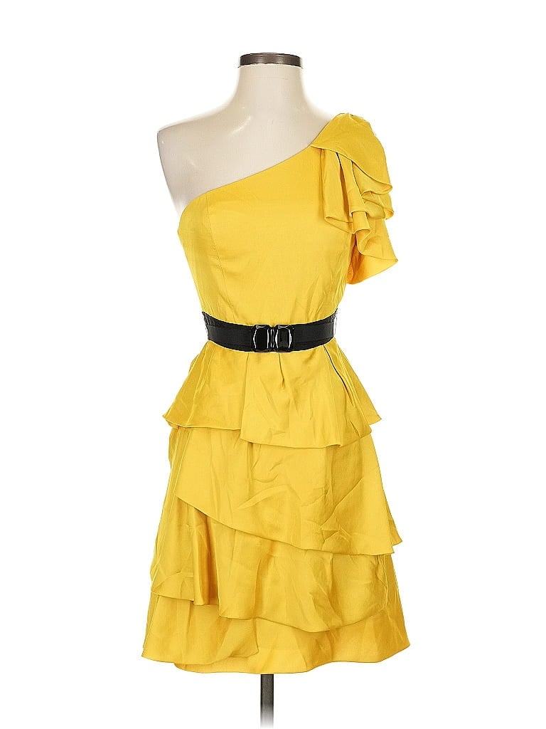 Pre-owned Bcbgmaxazria Cocktail Dress In Yellow