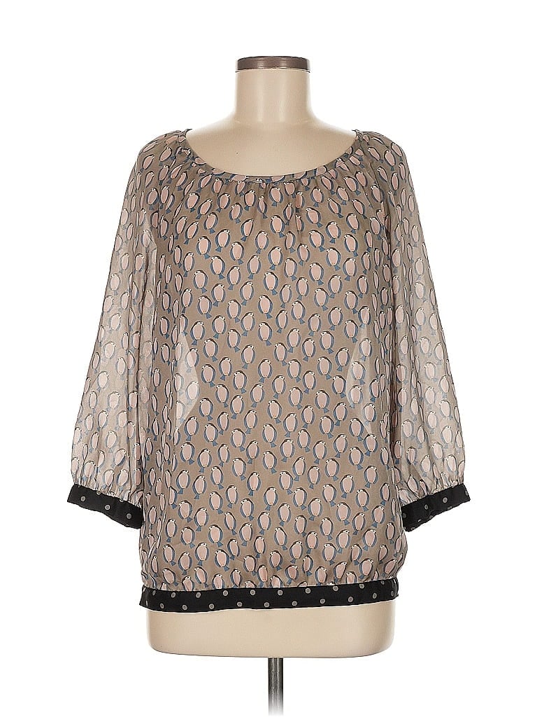 Pre-owned The Limited 3/4 Sleeve Blouse In Gray