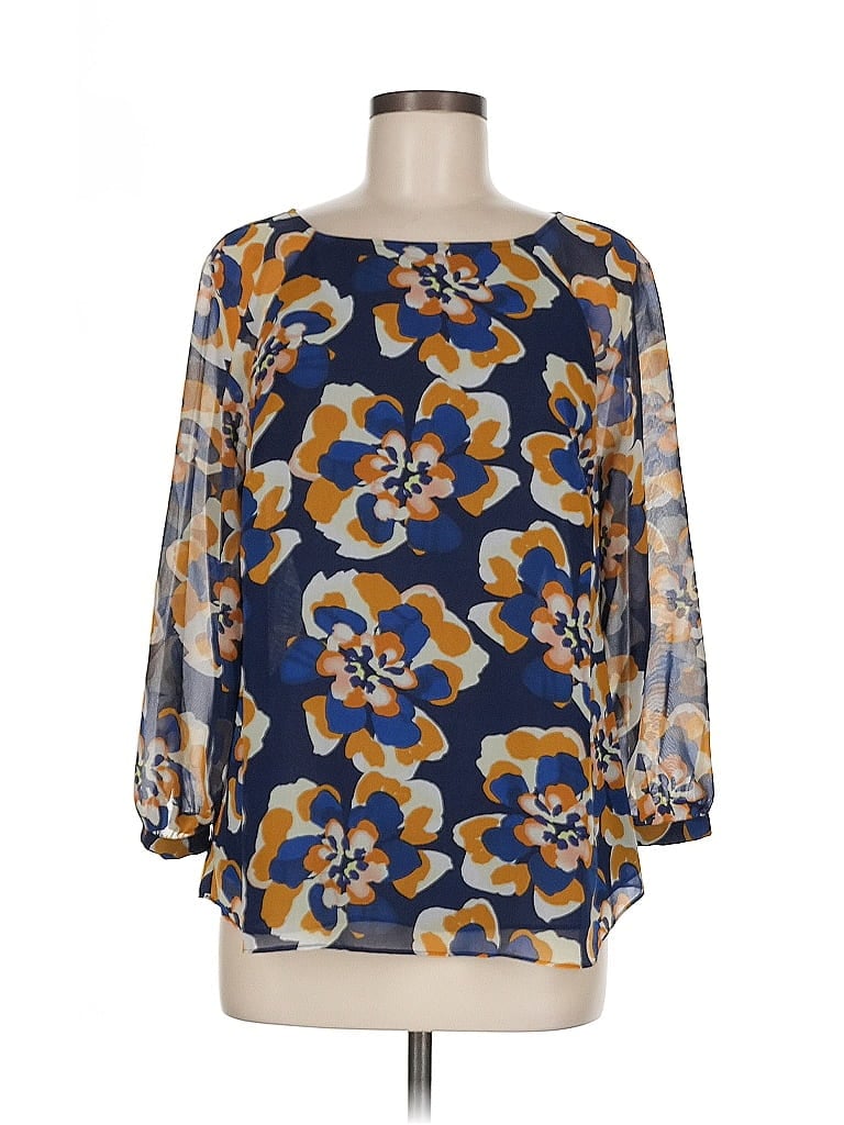 Pre-owned Cabi 3/4 Sleeve Blouse In Blue