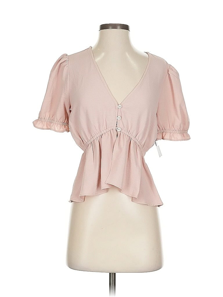 Melrose And Market Short Sleeve Blouse In Pink