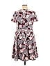 Eva Mendes by New York & Company 100% Polyester Print Gray Casual Dress Size 14 - photo 2