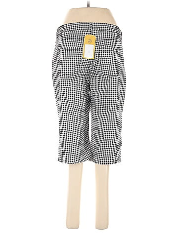 DG^2 by Diane Gilman Black Gingham Patterned Cotton Long Shorts (view 2)