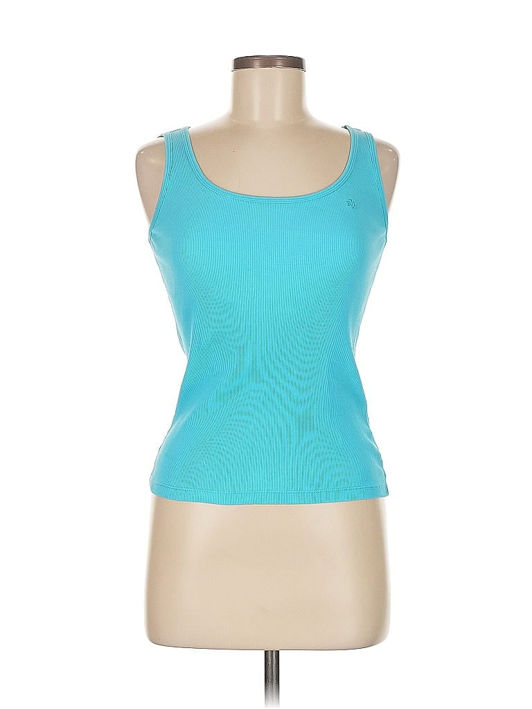 Pre-owned Polo Ralph Lauren Tank Top Teal Strapless Neckline Tops In Blue