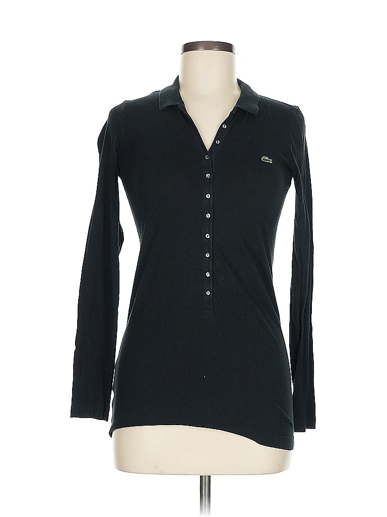 Lacoste 100% Pima Cotton Black Long Sleeve Polo Size EU 38 / US 8 - photo 1