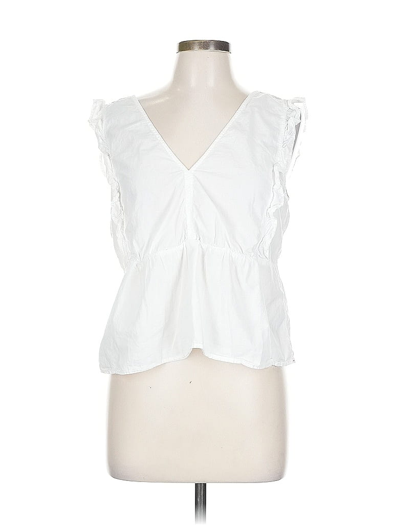 Xirena 100% Cotton White Sleeveless Blouse Size L - photo 1