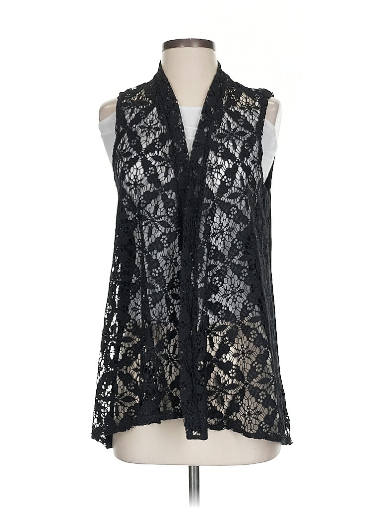 Pre-owned Travelers By Chico's Cardigan Sweater In Black
