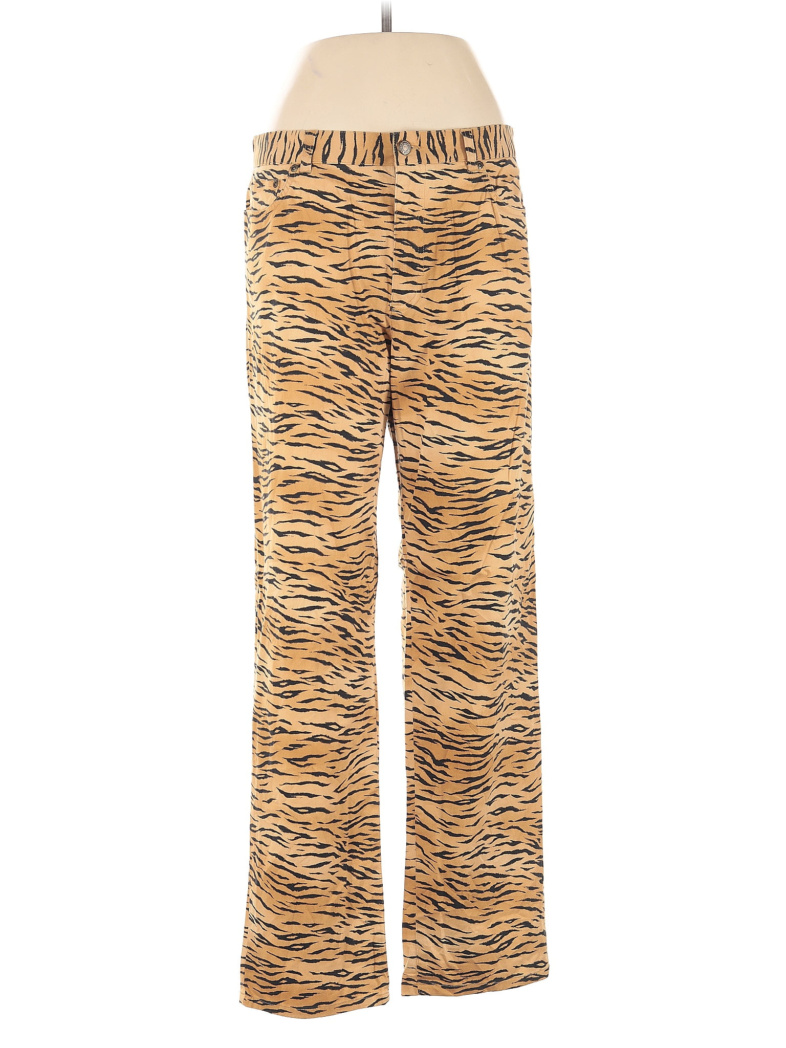 Jones New York Sport Animal Print Gold Y2K Tan Animal Print Stretch Pants Size 12