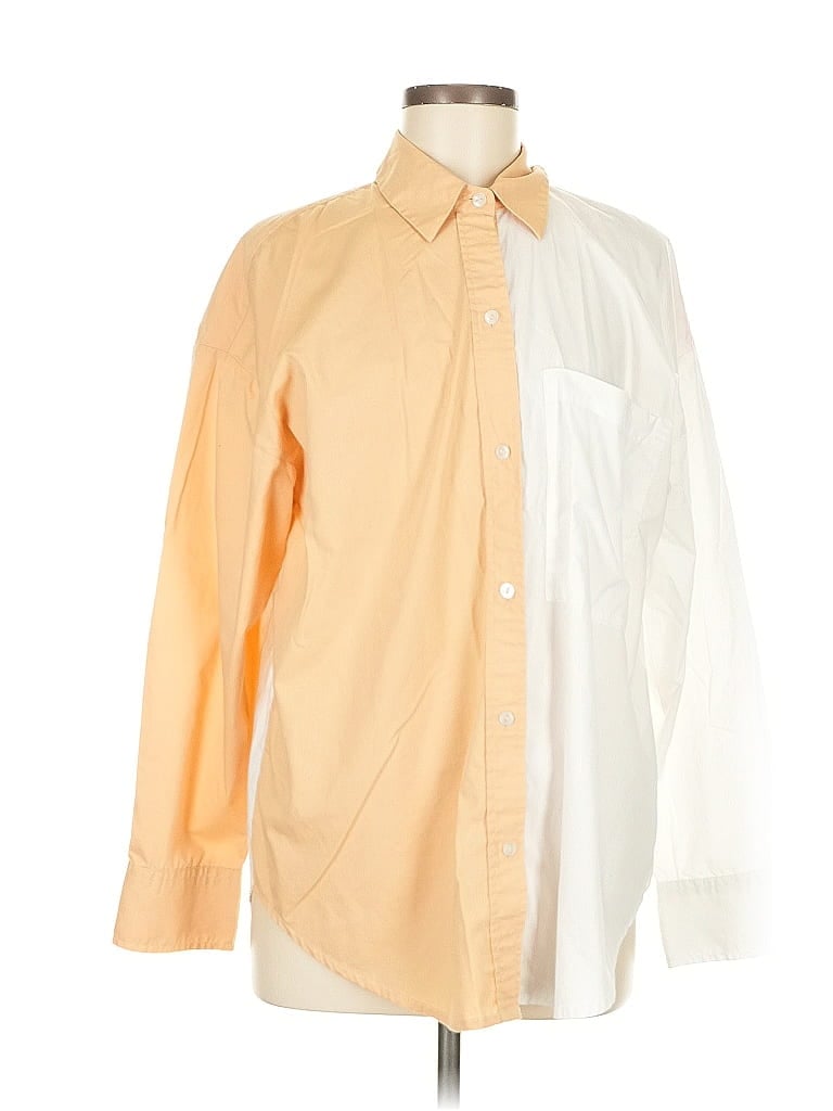 Pre-owned Abercrombie & Fitch Long Sleeve Button Down Shirt In Yellow