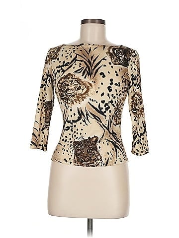 Rave Y2K Tan Animal Print 3/4 Sleeve (view 1)