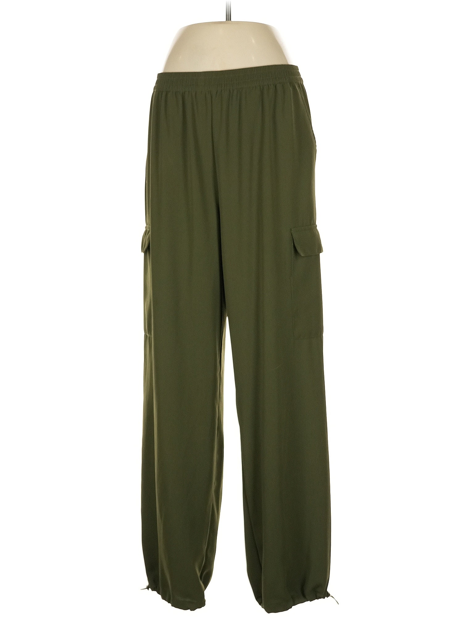 Assorted Brands 100% Polyester Green Cargo Pants Size L