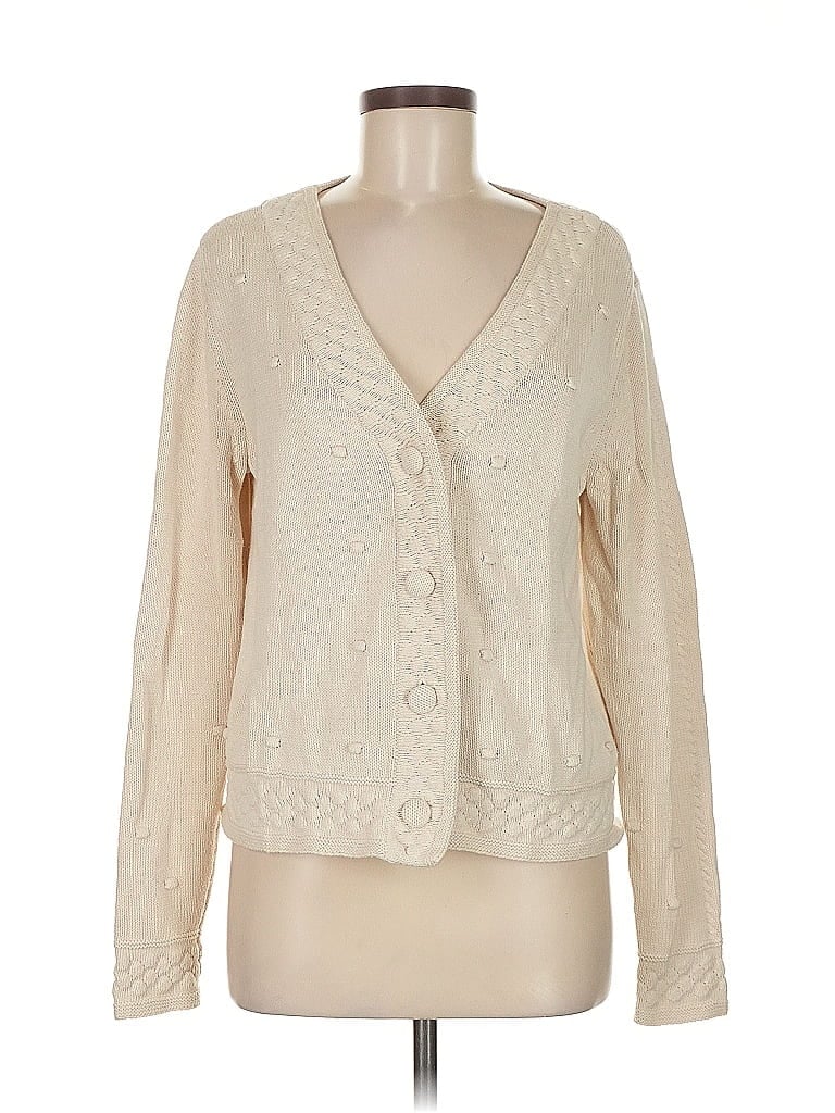 Pre-owned Cabi Cardigan Sweater In White