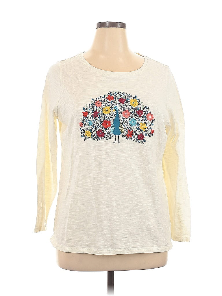 Talbots Outlet Ivory 3/4 Sleeve T-Shirt Size 1X - photo 1
