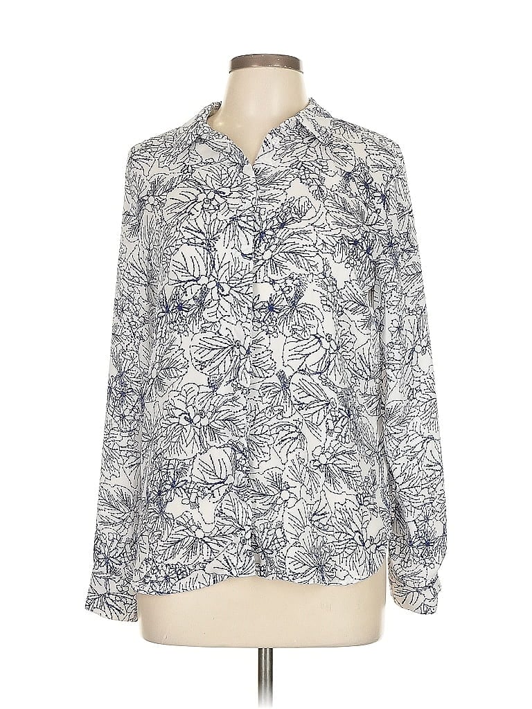 Pre-owned H&m Long Sleeve Blouse In Blue