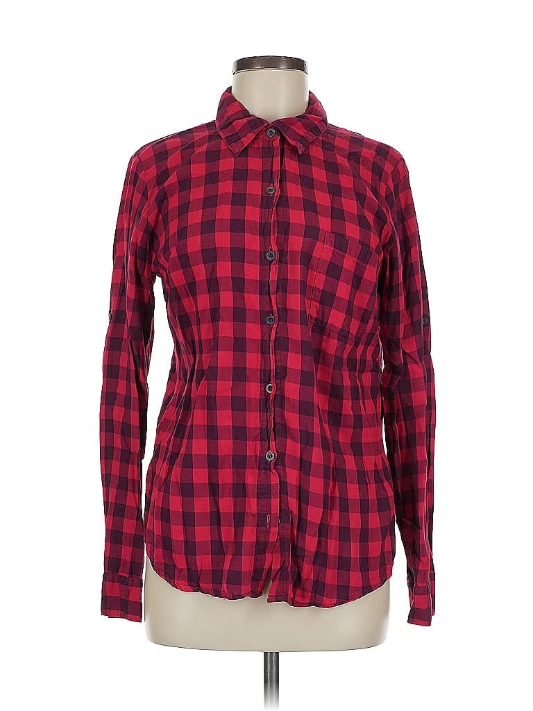 Pre-owned Splendid Long Sleeve Button Down Shirt In Red