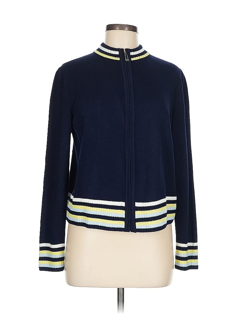 St. John Blue Wool Cardigan Size M - photo 1