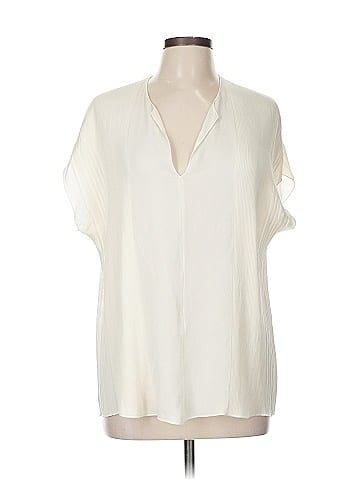 Vince. Short Sleeve Silk Top (view 1)