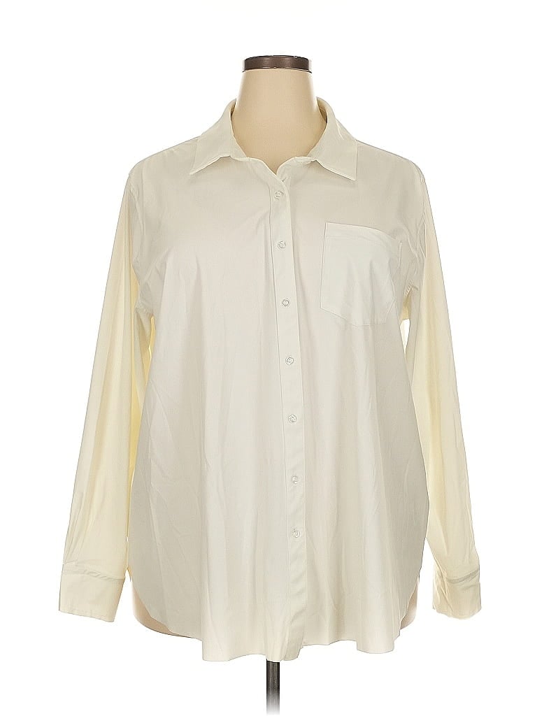 Pre-owned Assorted Brands Long Sleeve Button Down Shirt In White