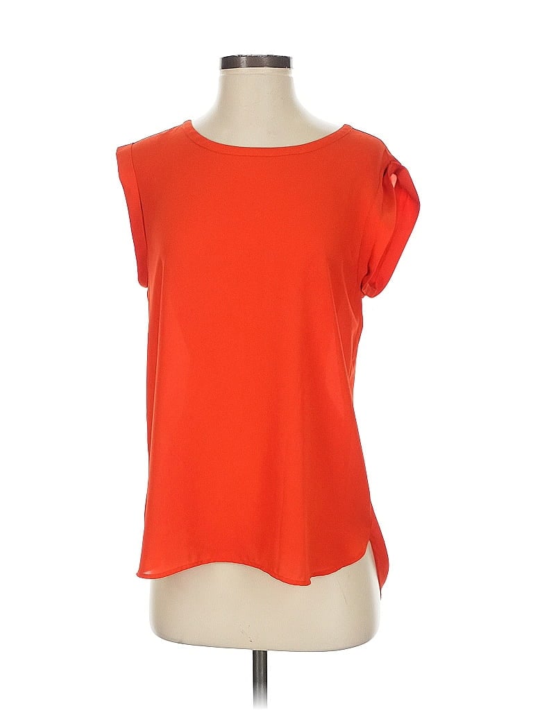 Pre-owned Ann Taylor Factory Short Sleeve Top Orange One Shoulder Neckline Tops
