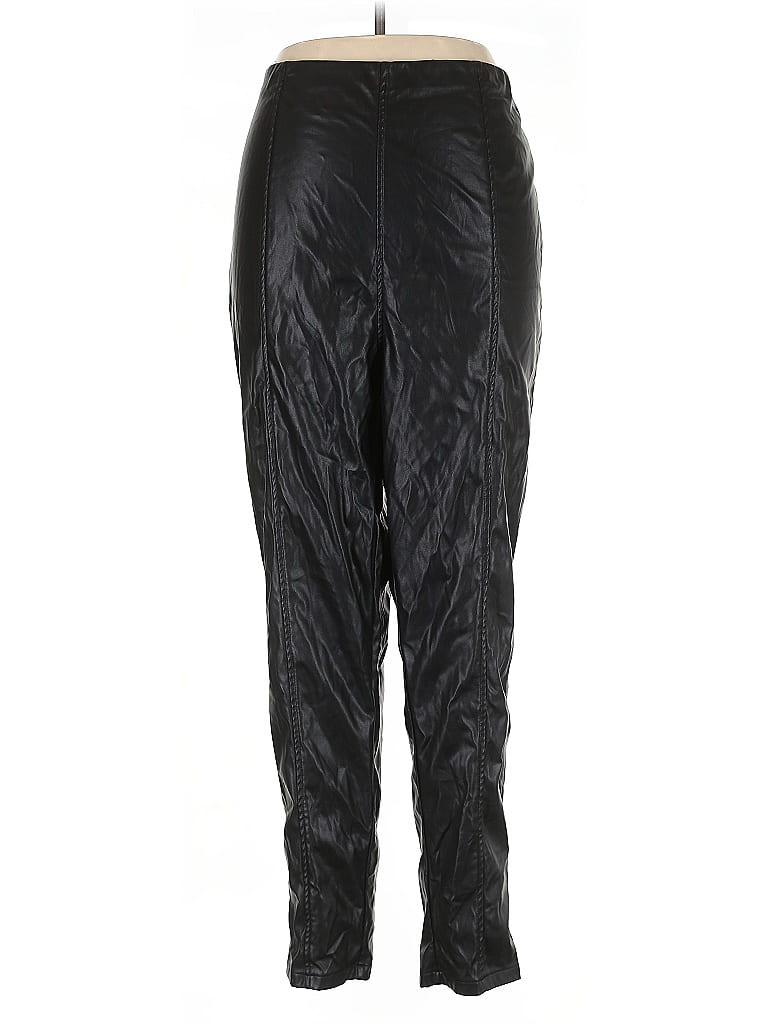 Pre-owned Prettylittlething Faux Leather Pants In Black