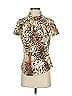 Tail Animal Print Tan Short Sleeve Blouse Size S - photo 1