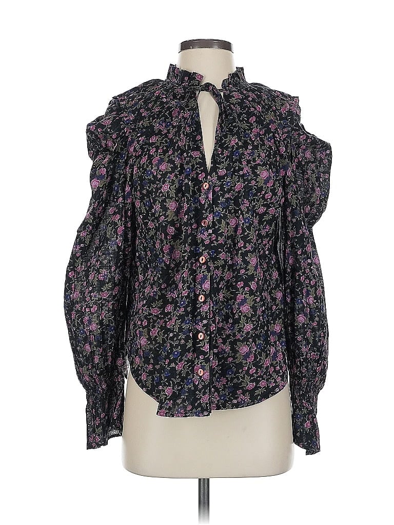 Pre-owned Free People Long Sleeve Blouse In Purple
