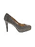 Fioni Tweed Gray Gold Heels Size 7 1/2 - photo 1