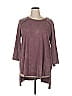 LOGO by Lori Goldstein 100% Cotton Burgundy Purple 3/4 Sleeve Top Size XL - photo 1