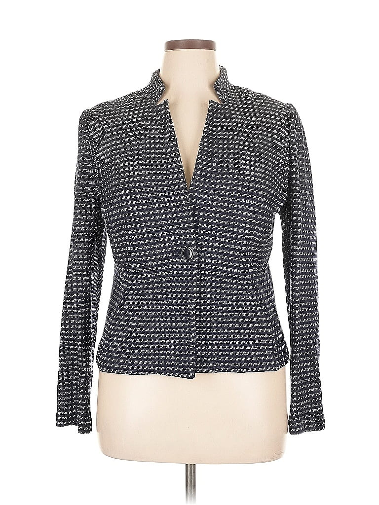 St. John Houndstooth Gray Blazer Size 14 - photo 1